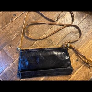 Hobo - black leather crossbody purse/bag
